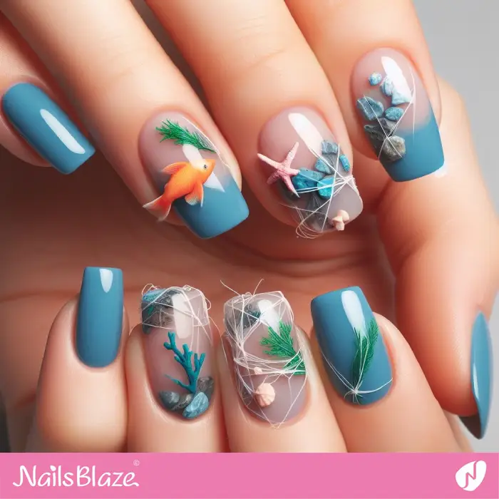 Effects of Ocean Plastics on Marine Life | Nail Design | Save the Ocean Nails - NB3105